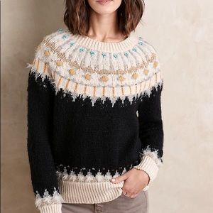 Gorgeous Anthropologie beaded Fairisle sweater
